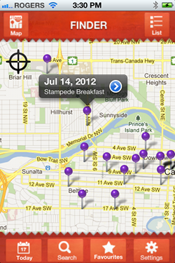 Free Stampede Pancakes iPhone App - Find Pancake Breakfasts in Calgary